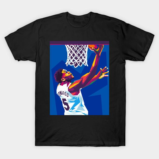 

Men Black Print T-shirt Anthony Edwards No-Cut Transfer Paper Print Cotton Tshirt 4XL чорний