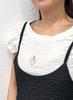 Collana a Cuore in Pietra Naturale Pietra di Potere 60cm Lunga Semplice Argento Sterling 925 Fabbricato in Giappone SV12 Quarzo Rosa [miwaki] da Donna