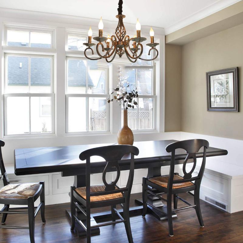 Vintage lustr Starožitné bronzové závěsné světlo Statek Zlatá lampa Retro přívěsek do obývacího pokoje Hotel Lobby Home Bar