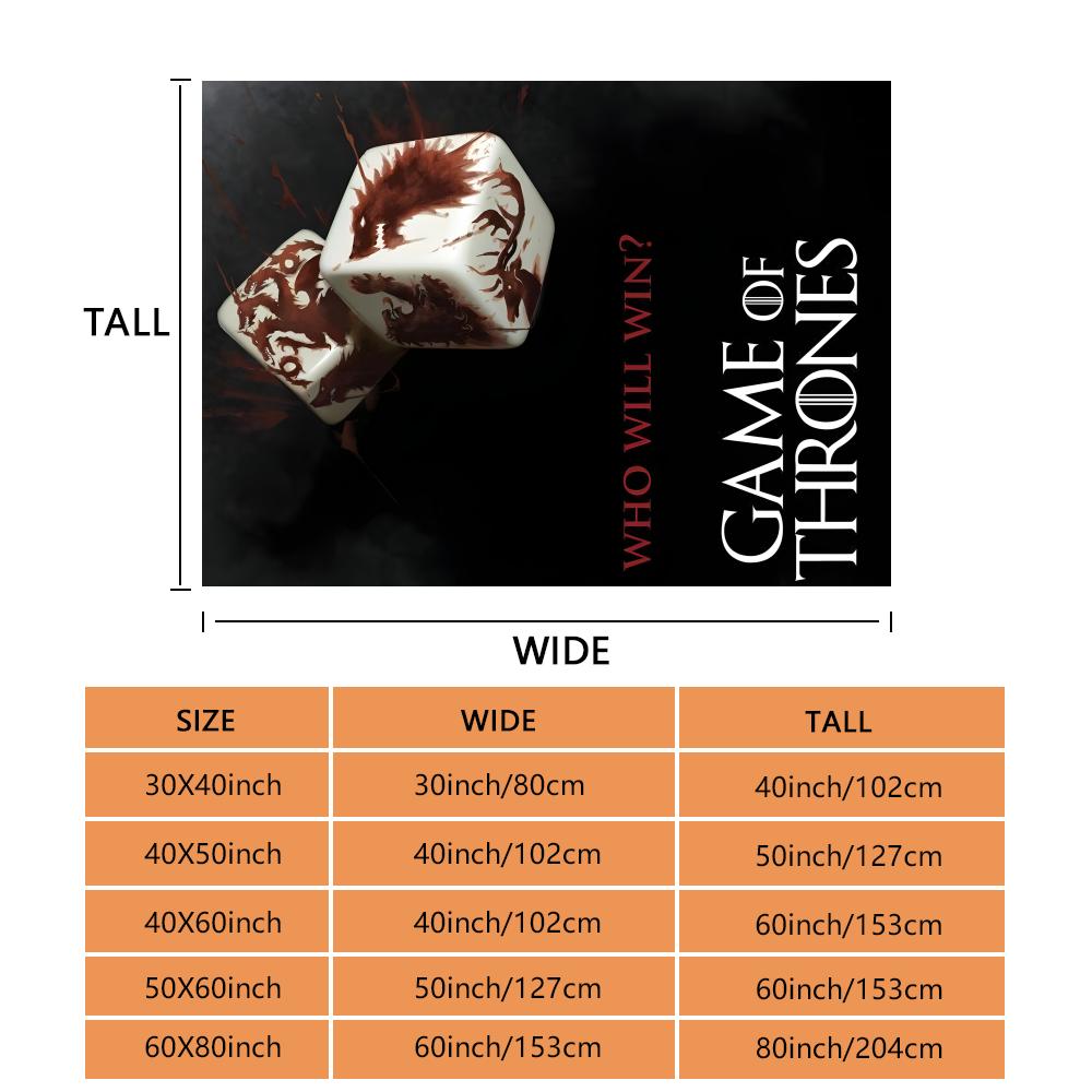 G-Game-Of-Thrones Drache Klassische Kuscheldecke Flanell Flauschig Weich Decke Warm Hautfreundlich Überwurf für Sofa Bett Büro Nickerchen Winter