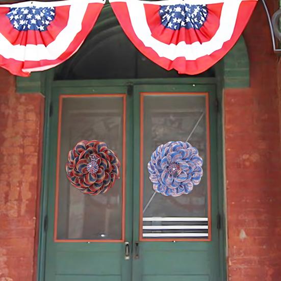 Věnec na 4. července Patriotický Americana Vzpomínkový den Závěsný věnec pro Den nezávislosti Dekorace na dveře, okno, zeď
