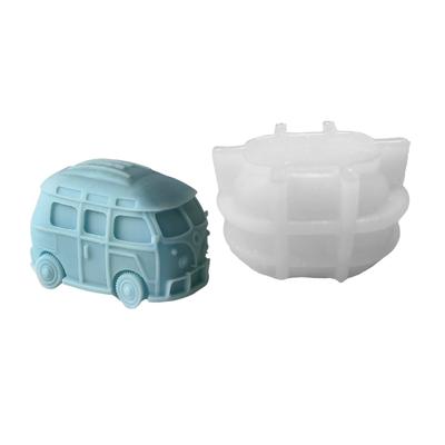 Kreatywna Silikonowa Forma do Świec Rękodzieło Forma do Wytwarzania Świec Miniaturowy Autobus Silikonowa Forma na Specjalne Wydarzenie