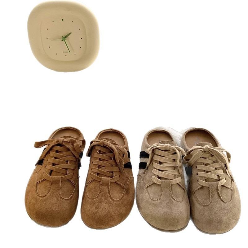 Temperament bag head half slippers women wear new spring and autumn thick bottom lazy pedal