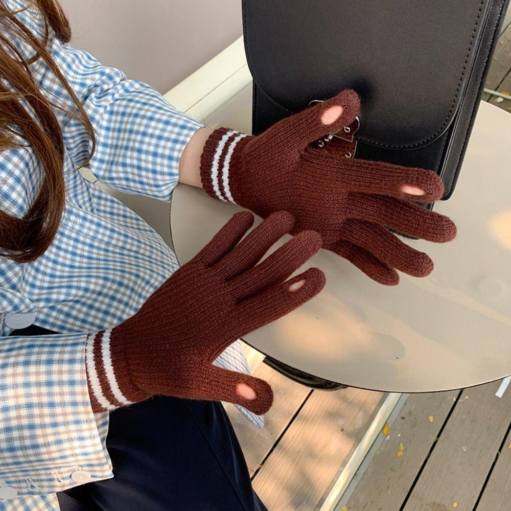 Driving Gloves  Gloves Knitted Cashmere Gloves Winter Wool Mittens Female Gloves