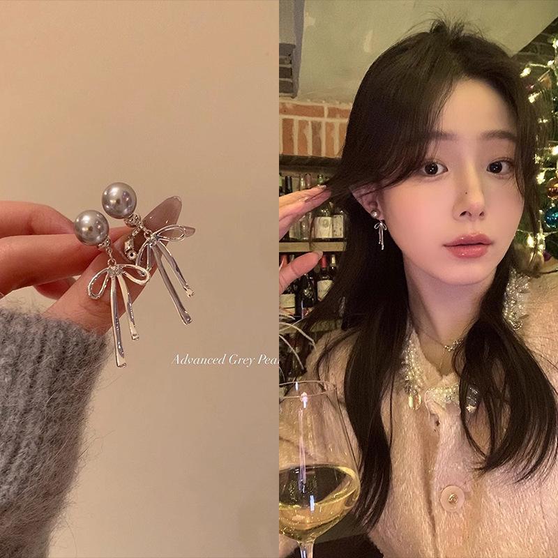 925 Sterling Silver Pearl Tassel Earrings: Elegant Women’s Luxury Drop Earrings for Autumn/Winter.