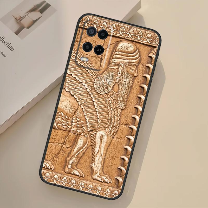 Assyrian Statue Lamassu Art Case For Oppo A5 Pro A15 A17 A57 A77 A18 A38 A58 A78 A98 A96 A76 A16 A94 A74 A54 A40 A60 A80