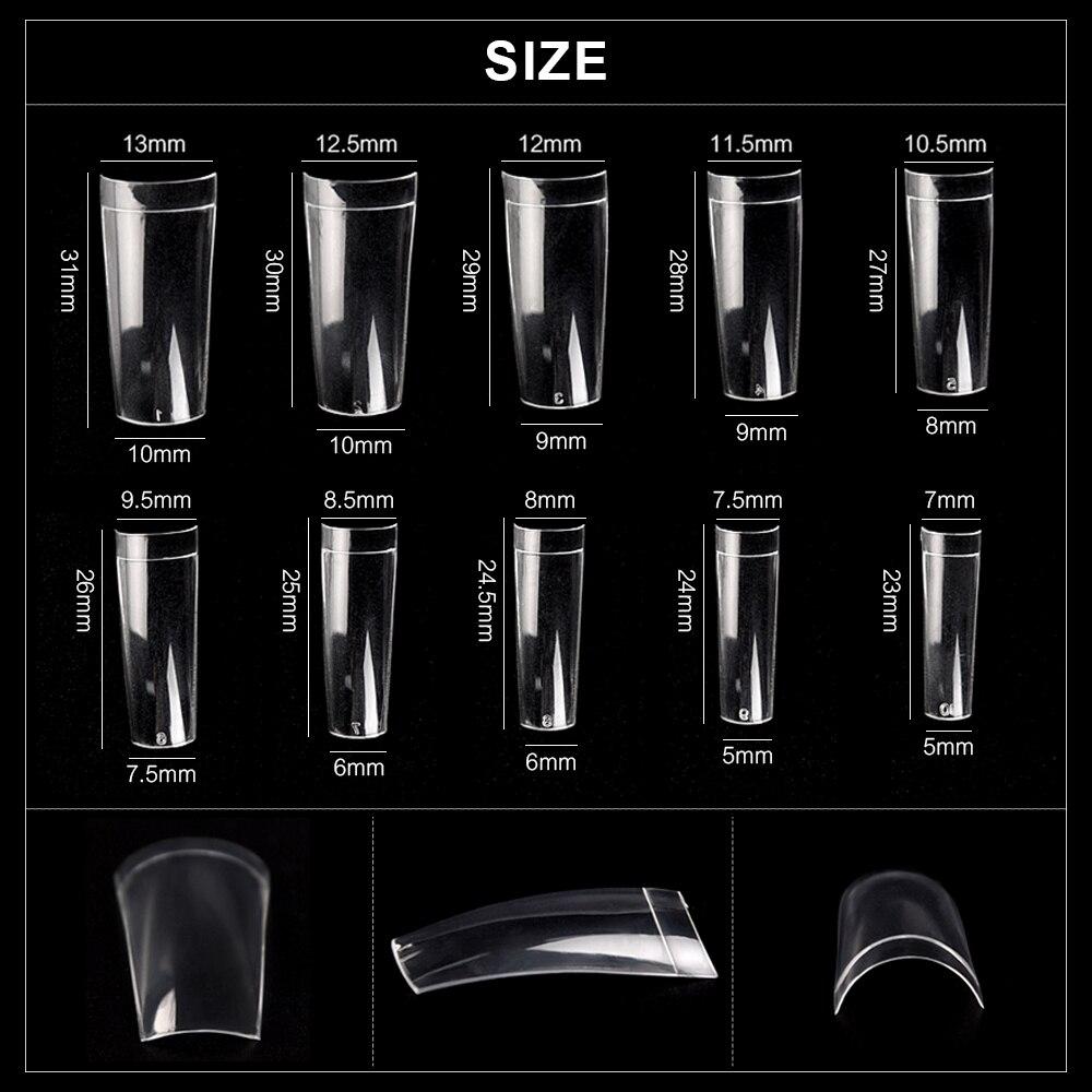 kads 500pcs French Acrylic Nail Tips 3 Colors/Box Fake Nails Clear Half Cover Artificial False Nails Half Tips Box DIY Nail Art