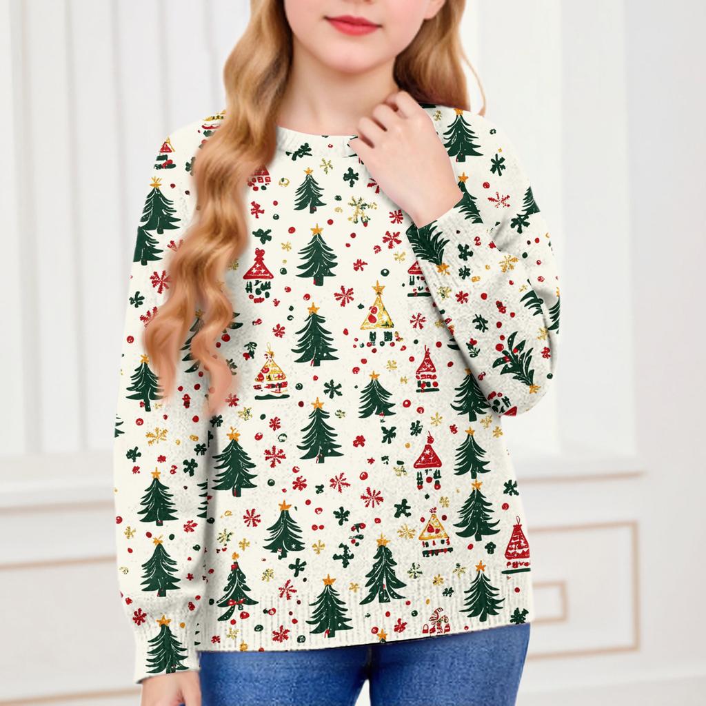 Christmas Day Sweatshirts For Children Boys And Girls Knit Sweater Cute Shirt Fall Crewneck Pullover Tops