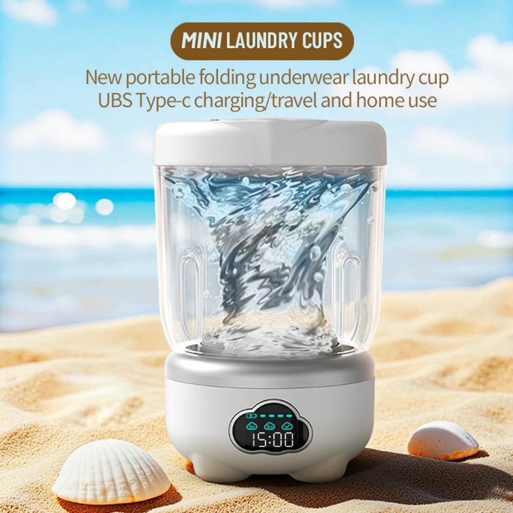 Mini Laundry Cup Portable Washing Machine Foldable Design with 3 Wash Modes for Underwear/Socks