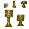 2Pcs/set Pedestal Base Iron Hollow Candle Cup Retro Design Round Candle Stands  Atmosphere Decor