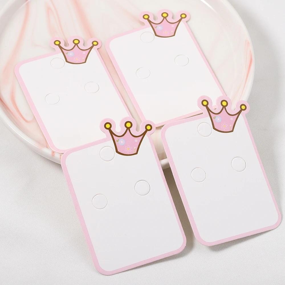 100Pcs Cute Crown Bow Price Tags DIY Hair Accessories Holder Hair Clip Jewelry Display Tags