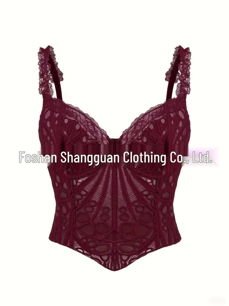 European-American Lace Corset Bodysuit