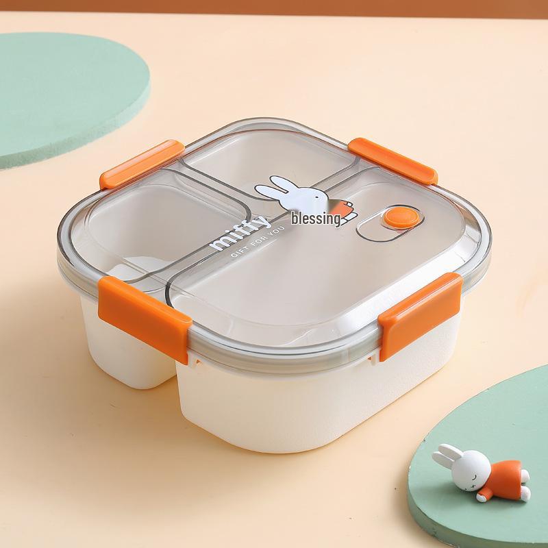 Miffy Cartoon Bento Lunch Box - Microwaveable 3-Compartment for Adults and Students