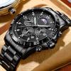 Men's Quartz Watch with Subdials Analog Wristwatch with Date-Display Waterproof Luminous Chronograph Dress Watches Stainless Steel Band