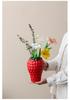 Vaso in Ceramica Fragola per Fiori Freschi o Secchi - Elegante Decorazione per la Casa e Ornamento per l'Ingresso