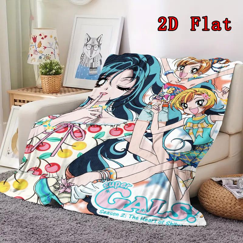 Super GALS 2D Flat Pattern Flannel Blanket High quality All Seasons Warmth and Comfort Perfect for Christmas Gifts.DMT0925206