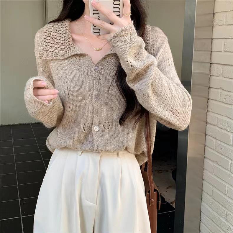 2023 Versatile Women's Loose Knit Long Sleeve Cardigan Sweater