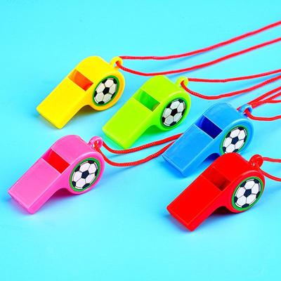 Colorful Soccer Pattern Plastic Whistle - Perfect for Sports Events, Cheering, and Gifts