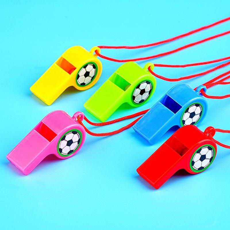 Colorful Soccer Pattern Plastic Whistle - Perfect for Sports Events, Cheering, and Gifts