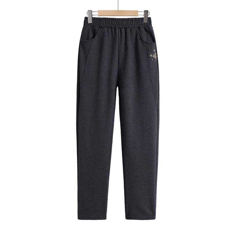 Mom's Thick Fleece Wool Pants for Winter & Middle-Aged Comfort