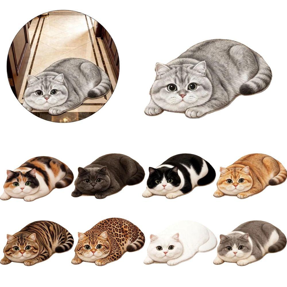 Non-Slip Home Decor Carpet Anti-fouling Cartoon Carpet Soft Cat-Shaped Area Rug  Bedrooms
