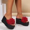 Summer Flat Flower Toe Post Sandals With Rubber Sole For Women