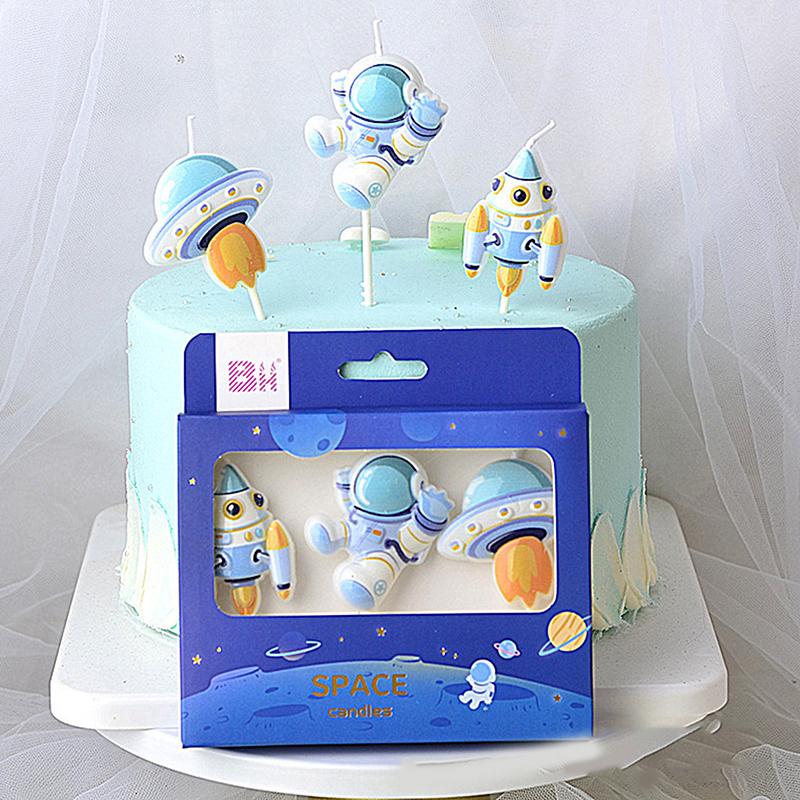 Astronaut Cake Candle Child Happy Birthday Party For Universe Outer Space Theme Birthday Party Decorations Cake Decorating Tools