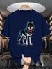 Unisex Crew Neck Tee Stylish Wild Wolf Animal Art Graphic Print Soft Cotton Loose Short Sleeve Summer Casual Male Streetwear Tops