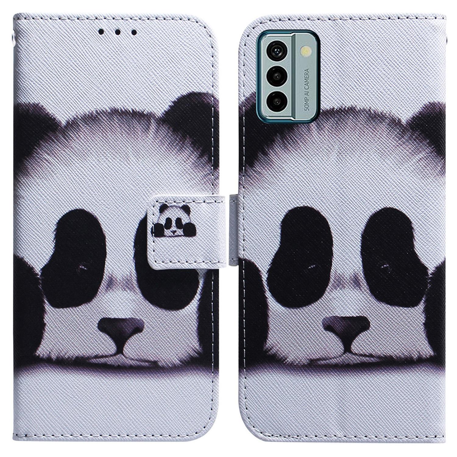 

Для Nokia G22 Чехол для телефона с печатью узоров PU кожаный кошелек подставка противоударная накладка-ракушка Panda