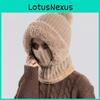 Womens Knit Hat With Neck Warmer And Windproof Fleece For Winter Outdoor Activities