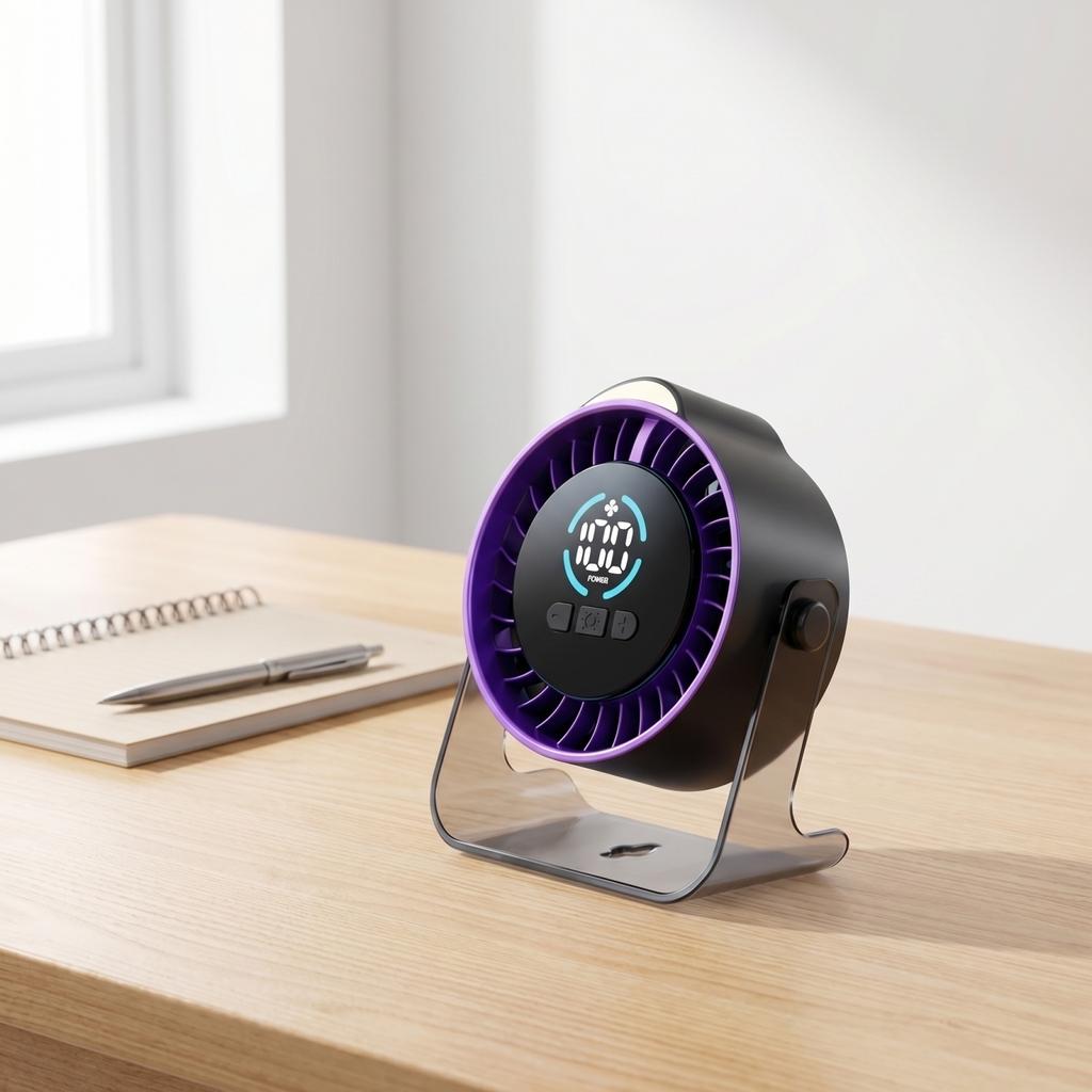 Desktop Fan, Rechargeable, Silent, Circulation Fan, Digital Display Fan