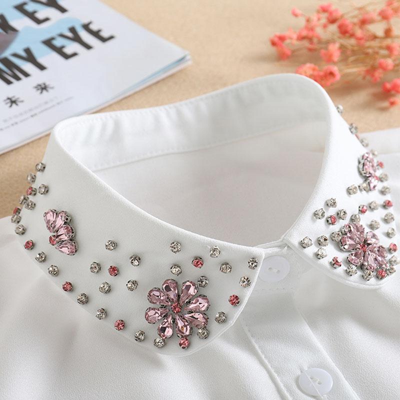 Women Detachable Collars  Diamond False Collar Ladies Fake Collar Decorative Neck Tie Women Necktie Party Gravatas Gifts