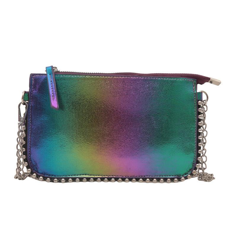 

Stylish 2024 Summer Women s Beaded Chain Bag Chic Solid Color Street Fashion Rainbow