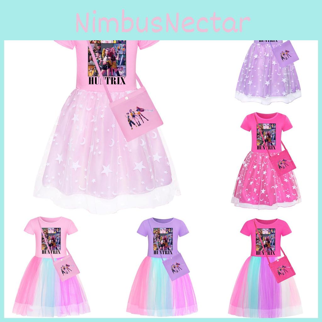 Kpop Demon Hunters Costumes Short Sleeve Star Pattern Children Party Casual