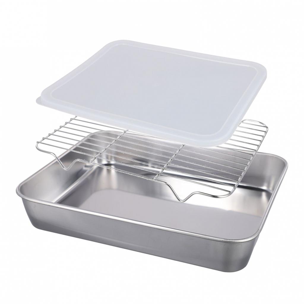 Stainless Steel Baking Pan with Cooling Rack For Kitchen Storage Solution