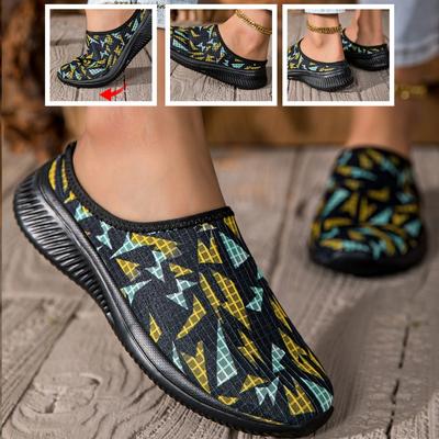 Light Breathable Women Casual Shoes Half Slippers Round-toe Flats Slip-on Leisure Shoes Daily Walking Shoes Soft Sole