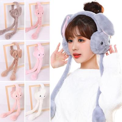 Creative Cute Moving Rabbit Ears Earmuffs Student Couple Personality Cold Winter Plush Earmuffs Ear Warm Ear Muffs