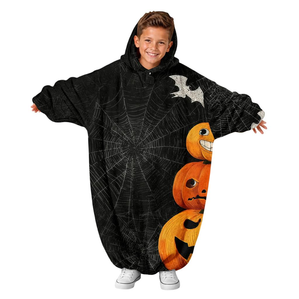 Halloween-printad flanellpyjamas för småbarn och barn