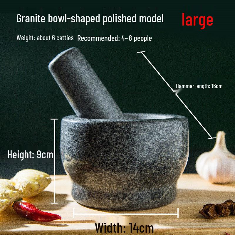 Polished Stone Mortar and Pestle