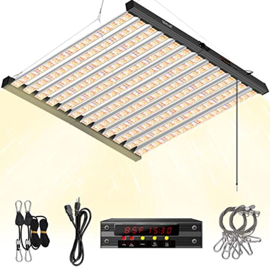 

800W LED Grow Light 7×7ft with Timer and Temp Control Full Spectrum UVIR Grow Lamp with 2304 Diodes Sunlight Plant Light for Se