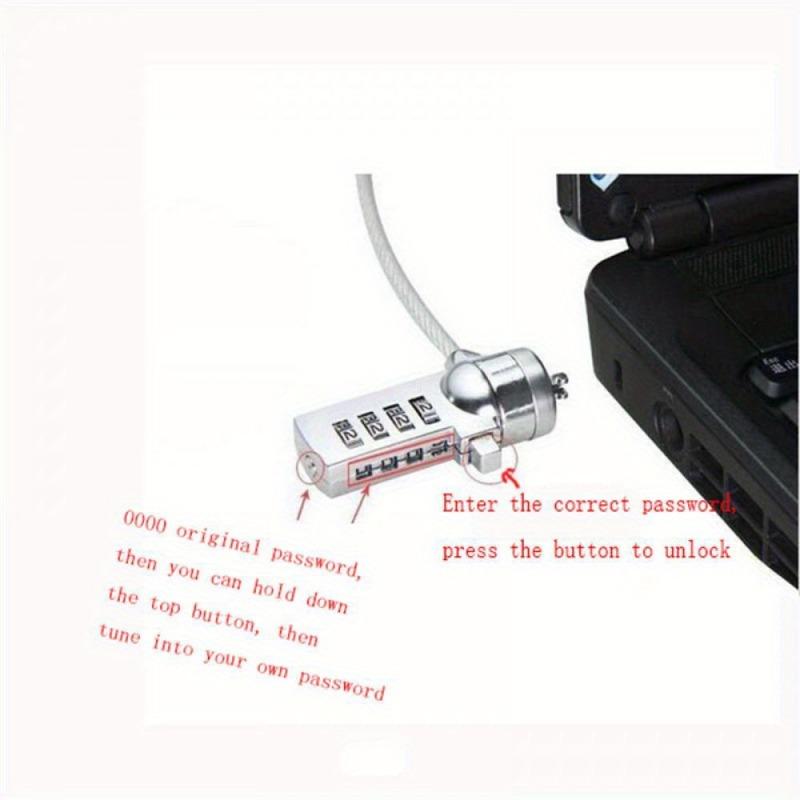 1pc 4 Digit Password Computer Lock Anti-theft Chain for Notebook PC Laptop Internet Cafe Lock