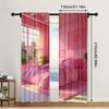 2 st, Fönsterdraperier Hot Pink Mångsidig Polyester, Utan Elektricitet Väggdekor Gäller för Heminredning