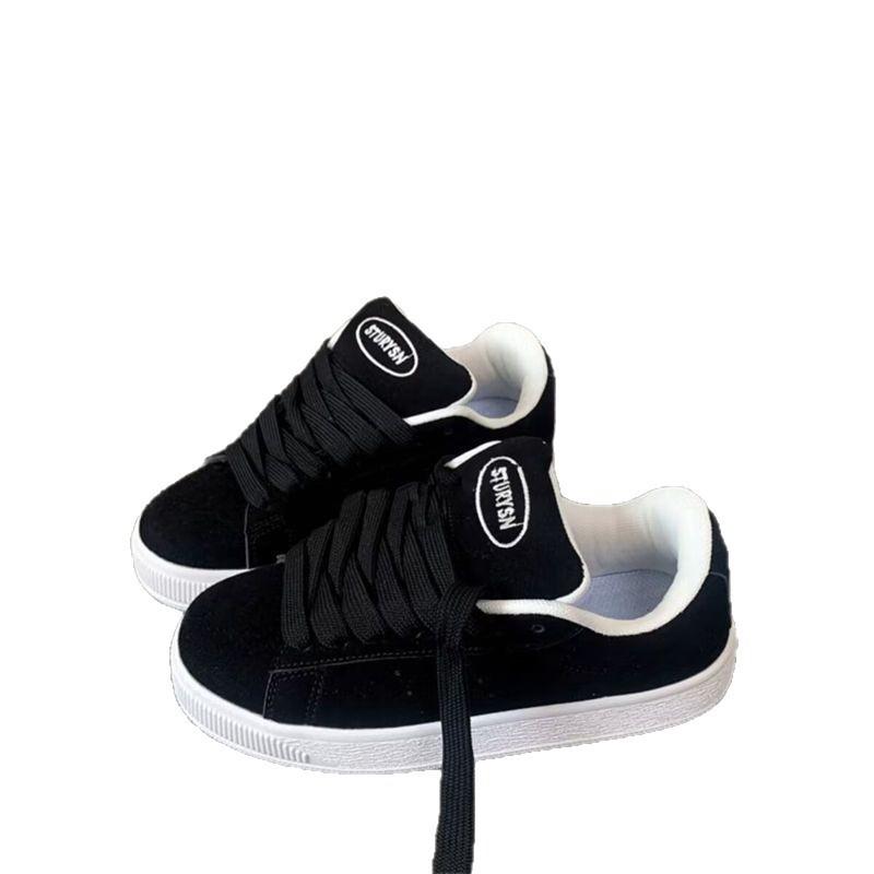 Black Breadboard Shoes Campus Style Versatile Women's Shoes Summer New Retro Sports and Leisure