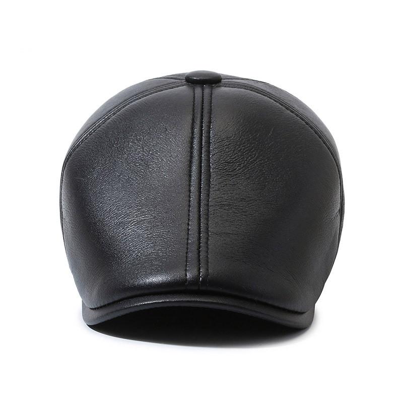 Leather Hats Middle Aged And Elderly Winter Men Warm Breathable Protection Ear