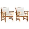 Day and Night - Day and Night Garden Chairs with Cushions 2 Units Solid Acacia Wood