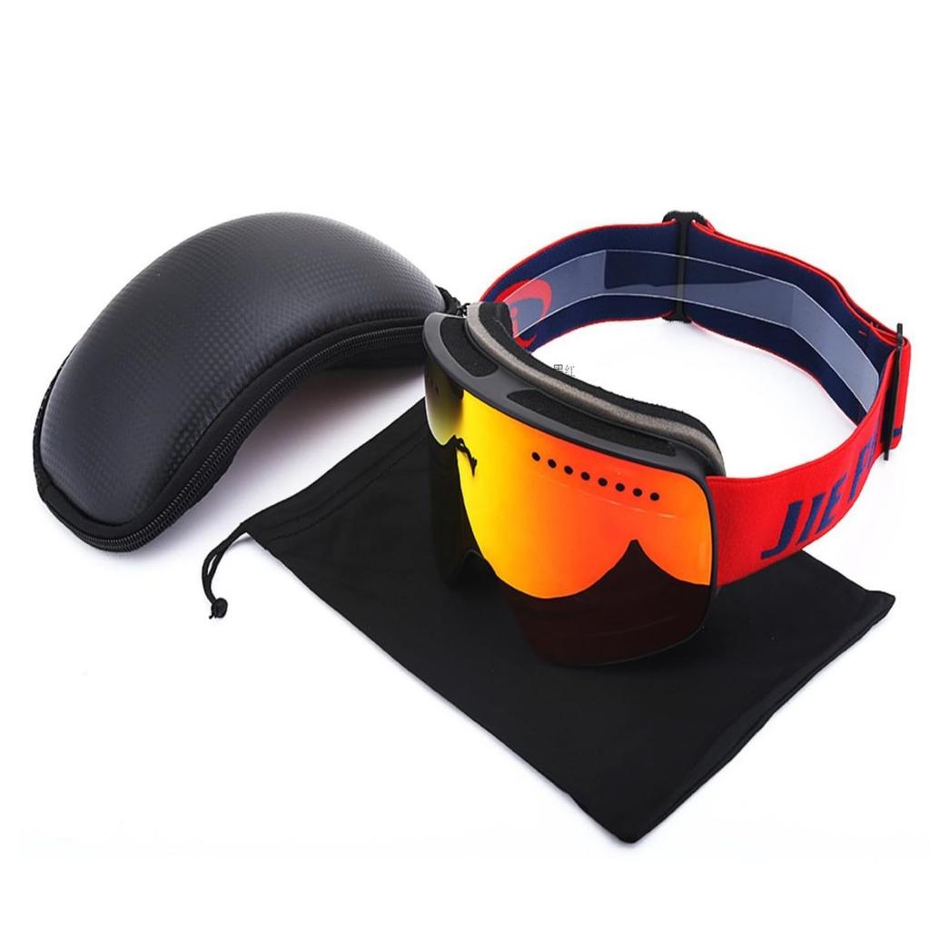 NAOTACK Lyžařské brýle s dvojitým odnímatelným UV pouzdrem a úložným vakem Unisex pro sníh a motocykly Zrcadlové, Sklíčko, Magnetické, Ochrana, Proti zamlžování,