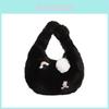Plush Girl Small Handbag With Zipper Pocket For Casual Daily Use