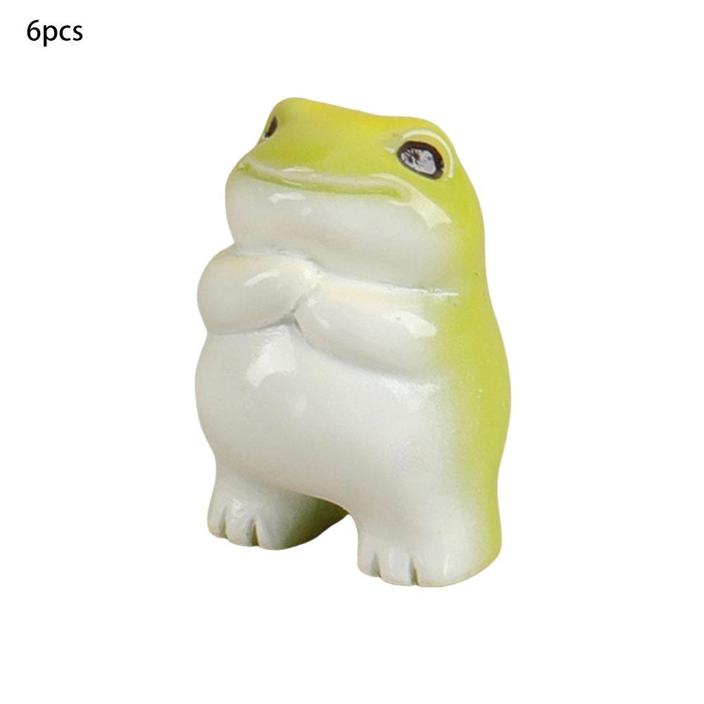 6pcs Cute Small Charms Resin Charms Handmade DIY Animal Pendant Funny Miniature Frog Figurines Jewelry Making