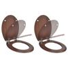 Day and Night - Day and Night Toilet Seats with Soft Close Lids 2 Pcs Brown MDF