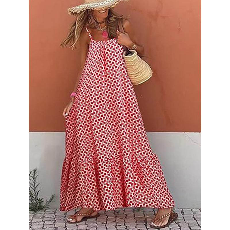 GMXIA Moda Donna Estate Primavera Abiti Casual Senza Maniche con Bretelle Stampa Colore Solido